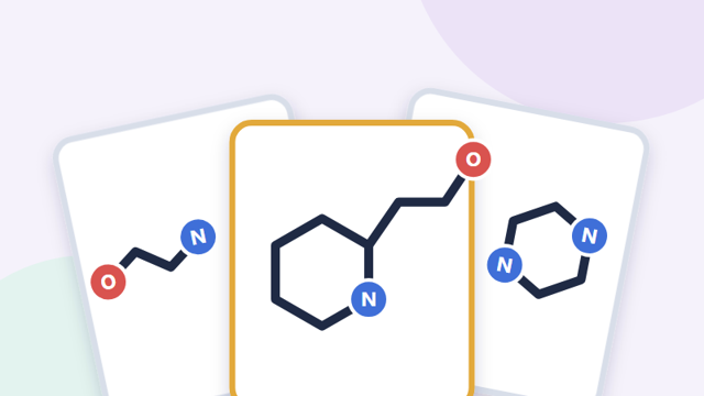 Skeletal structures of three amines